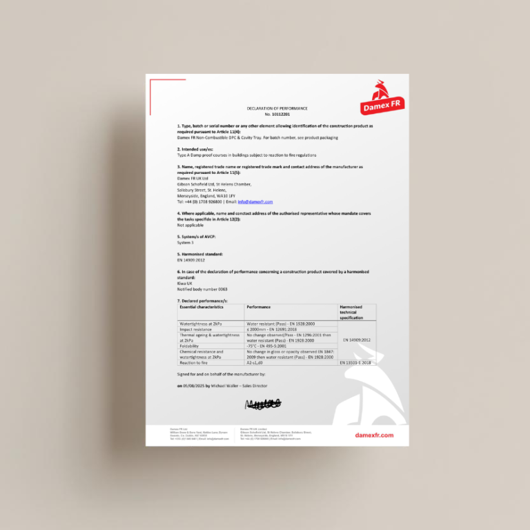 Non-Combustible DPC & Cavity Tray Non-Combustible DPC & Cavity Tray